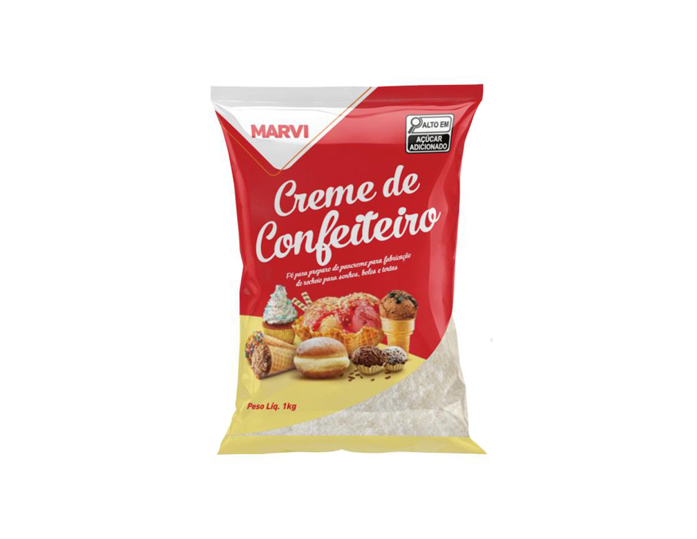 CREME CONFEITEIRO SABOR BAUNILHA MARVI 1 KG (CX 6 PCT)